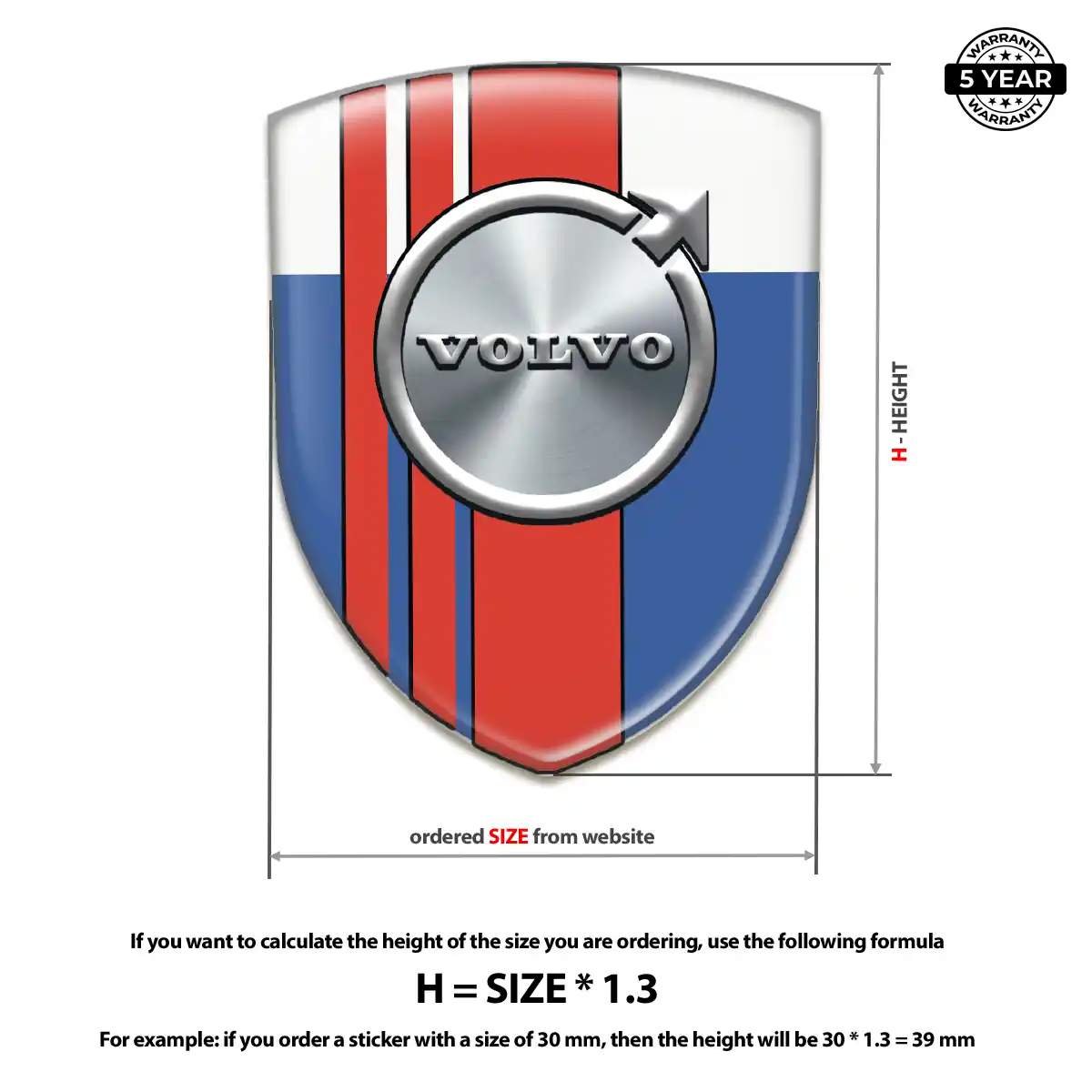 Volvo Domed Logo Decal Premium Dome