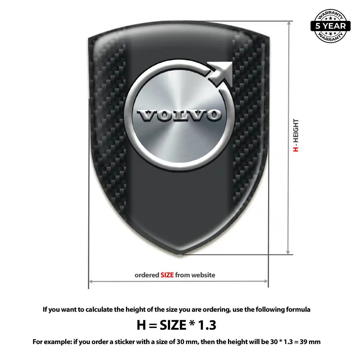Volvo Domed Logo Decal Prestige Line