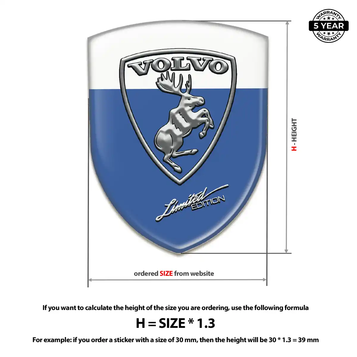 Volvo Domed Logo Decal Refined Design