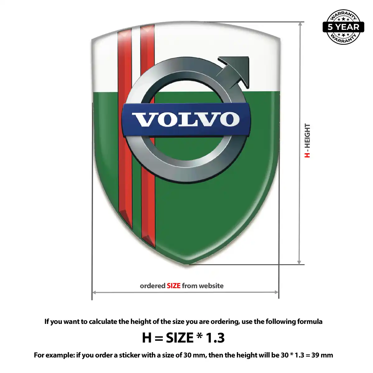 Volvo Domed Logo Decal Signature Grade