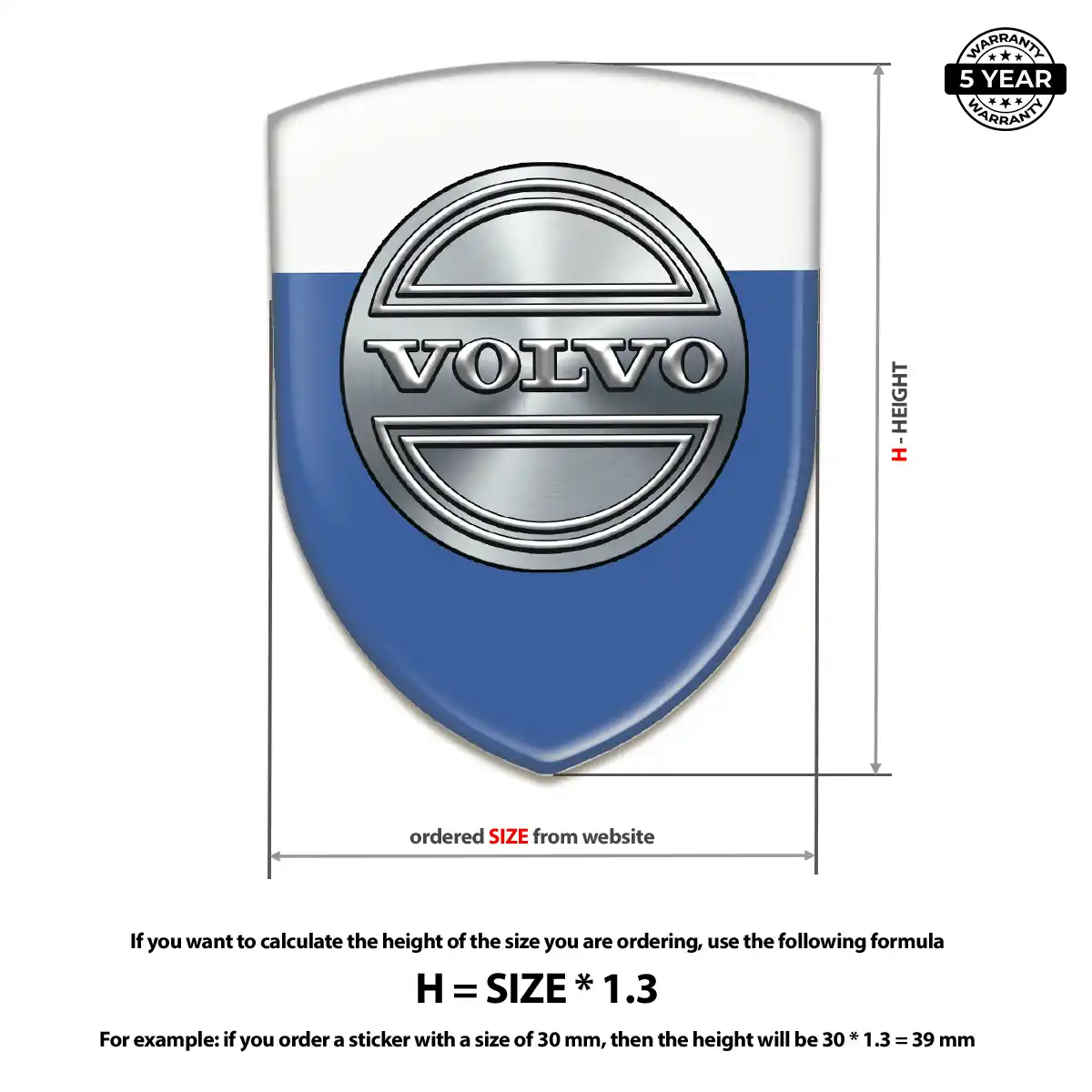 Volvo Domed Logo Decal Sleek Style