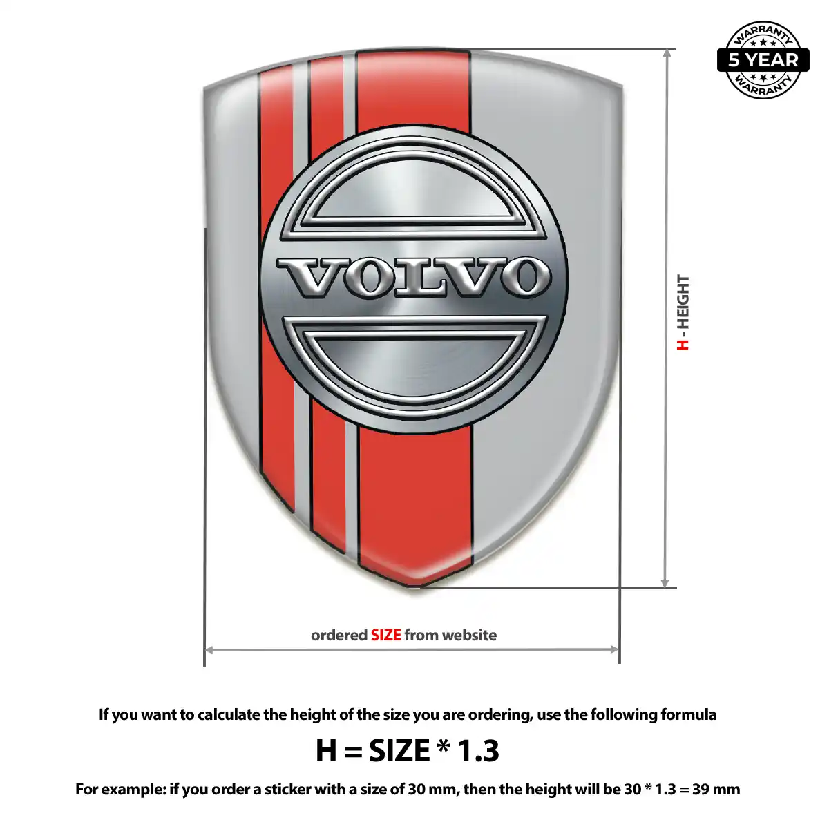 Volvo Domed Logo Sticker Cabin Style