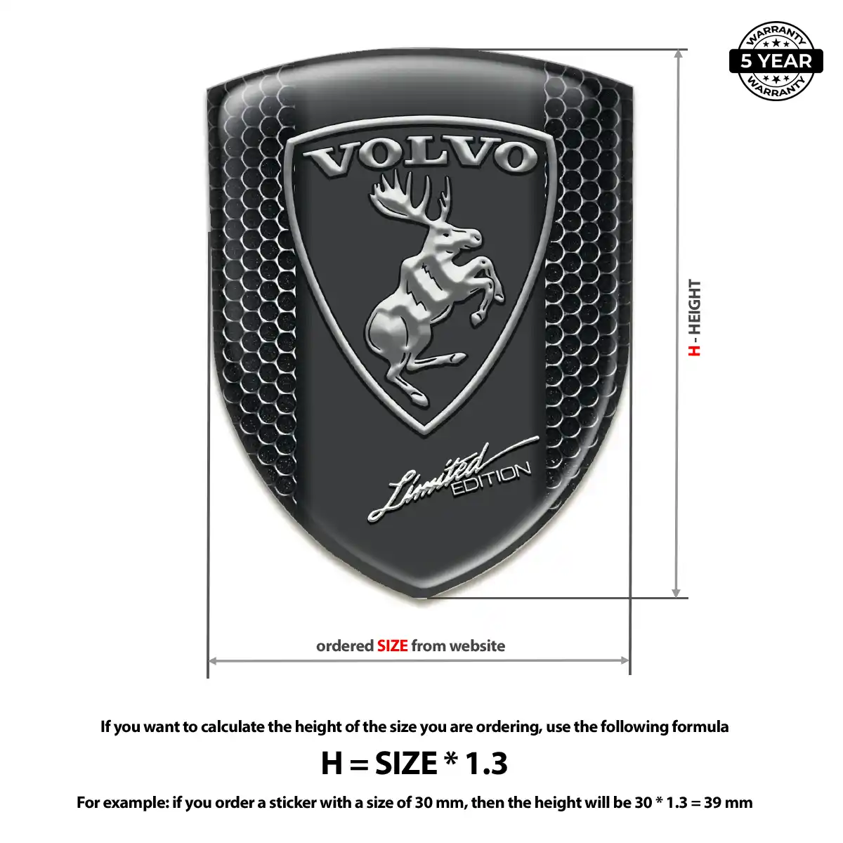 Volvo Domed Logo Sticker Deluxe Edition