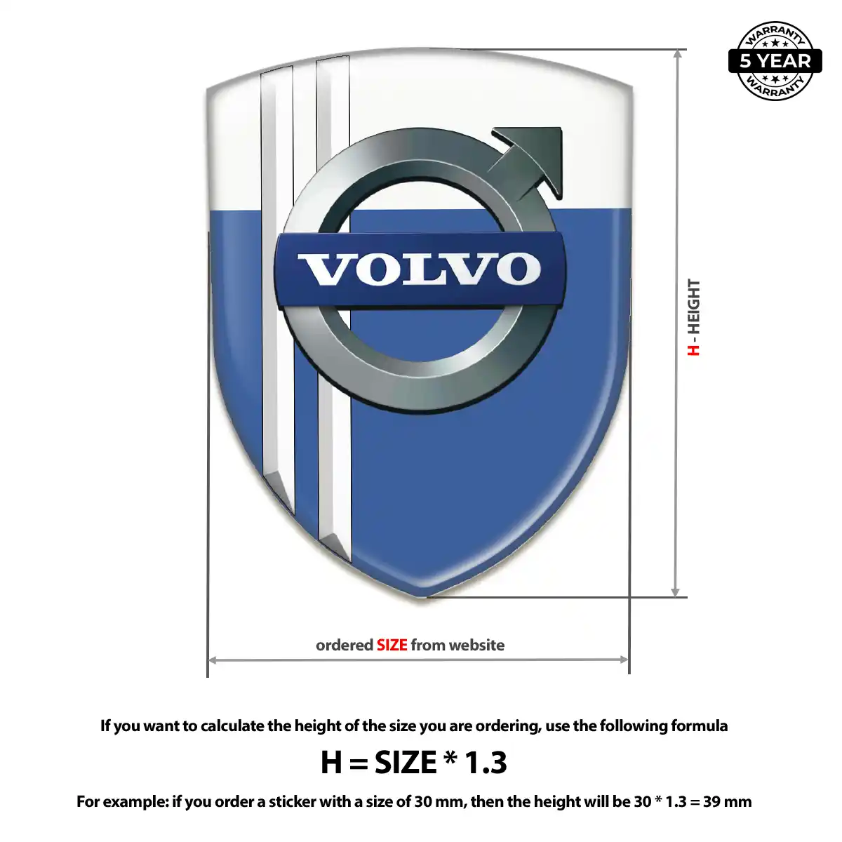 Volvo Domed Logo Sticker Elite Finish
