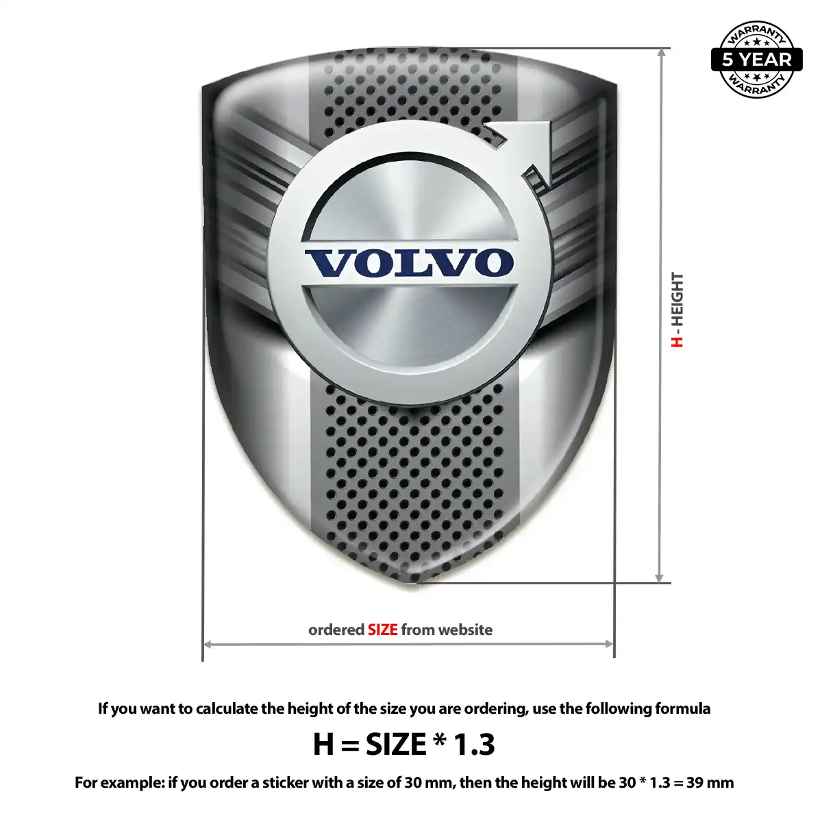 Volvo Domed Logo Sticker Exterior Luxe