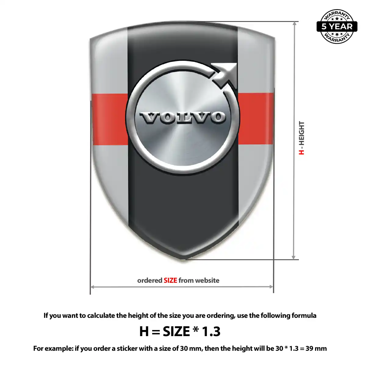 Volvo Domed Logo Sticker Interior Elegance