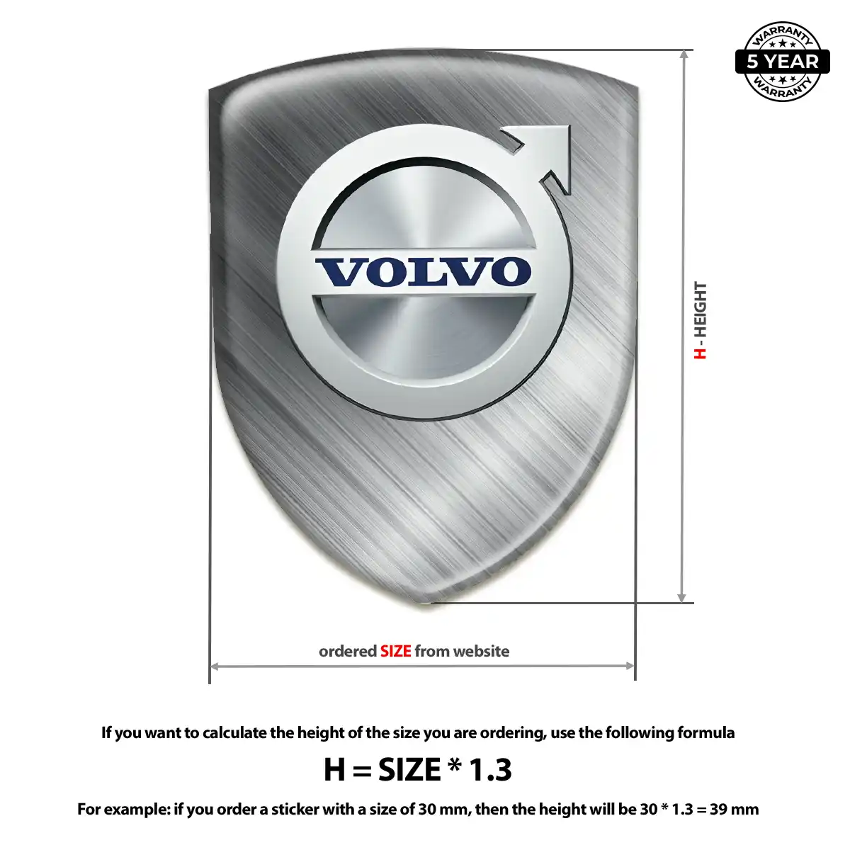 Volvo Domed Logo Sticker Interior Luxe