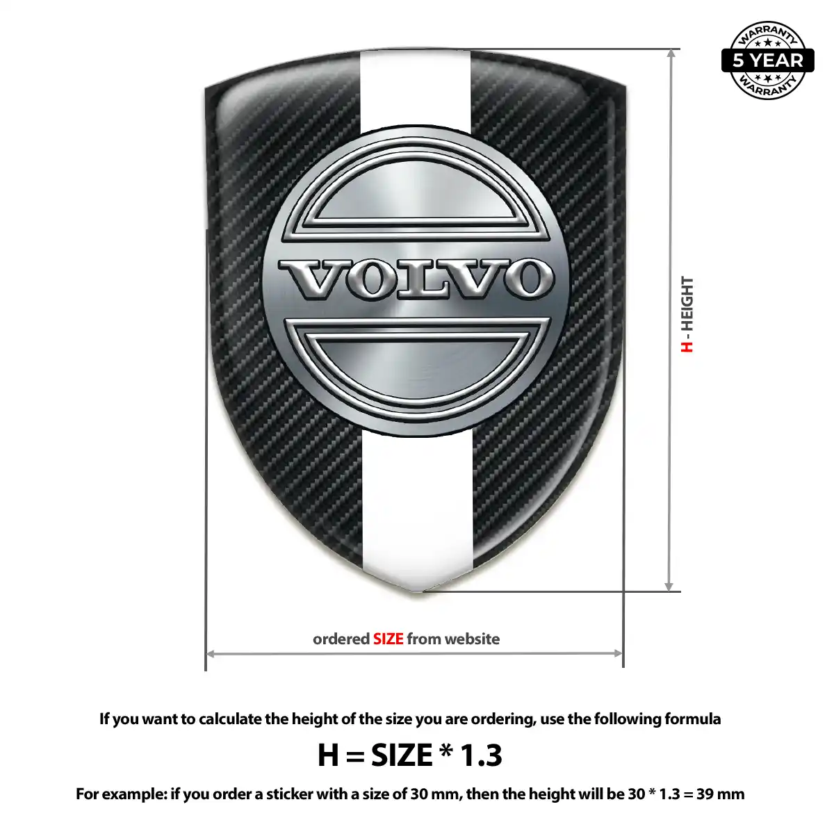 Volvo Domed Logo Sticker Noble Edition