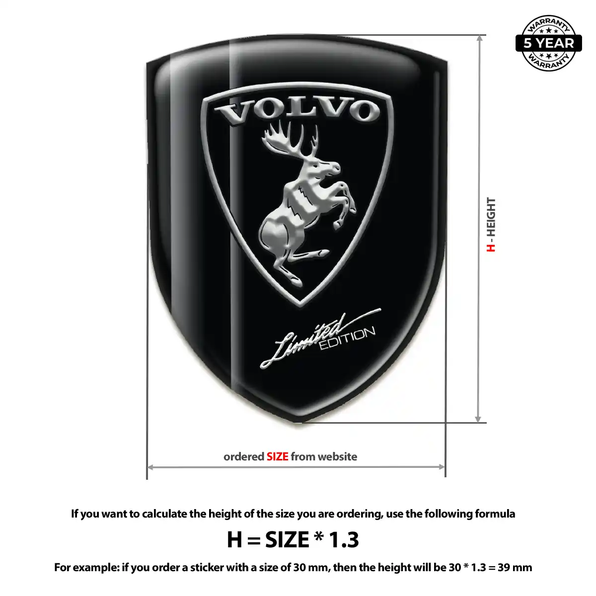 Volvo Domed Logo Sticker Opulent Line