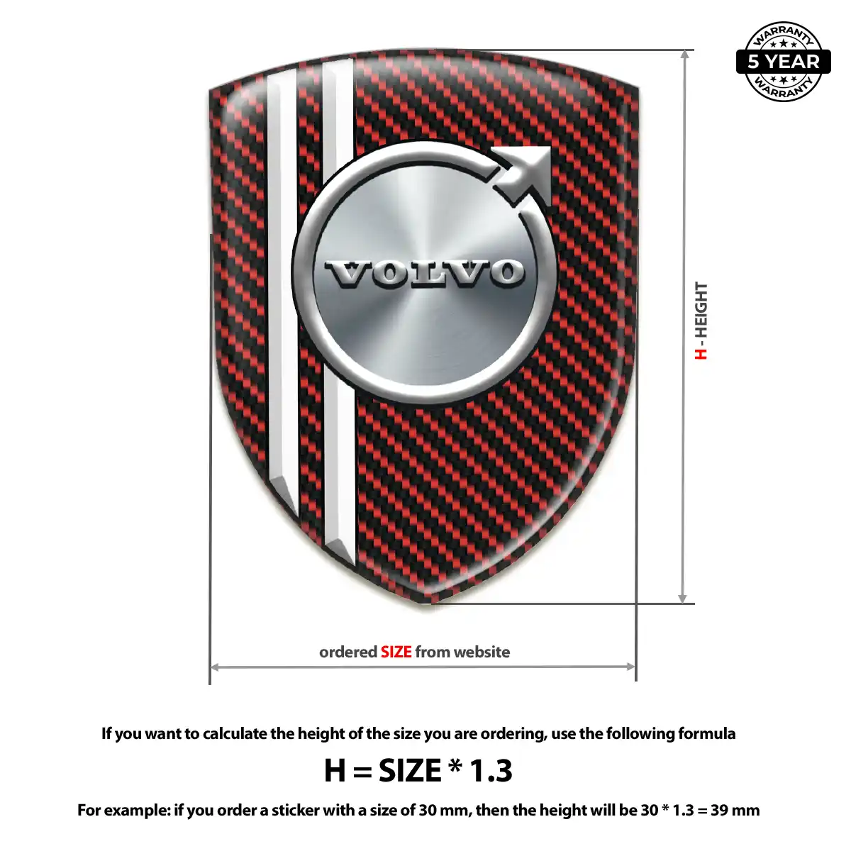 Volvo Domed Logo Sticker Premium Dome