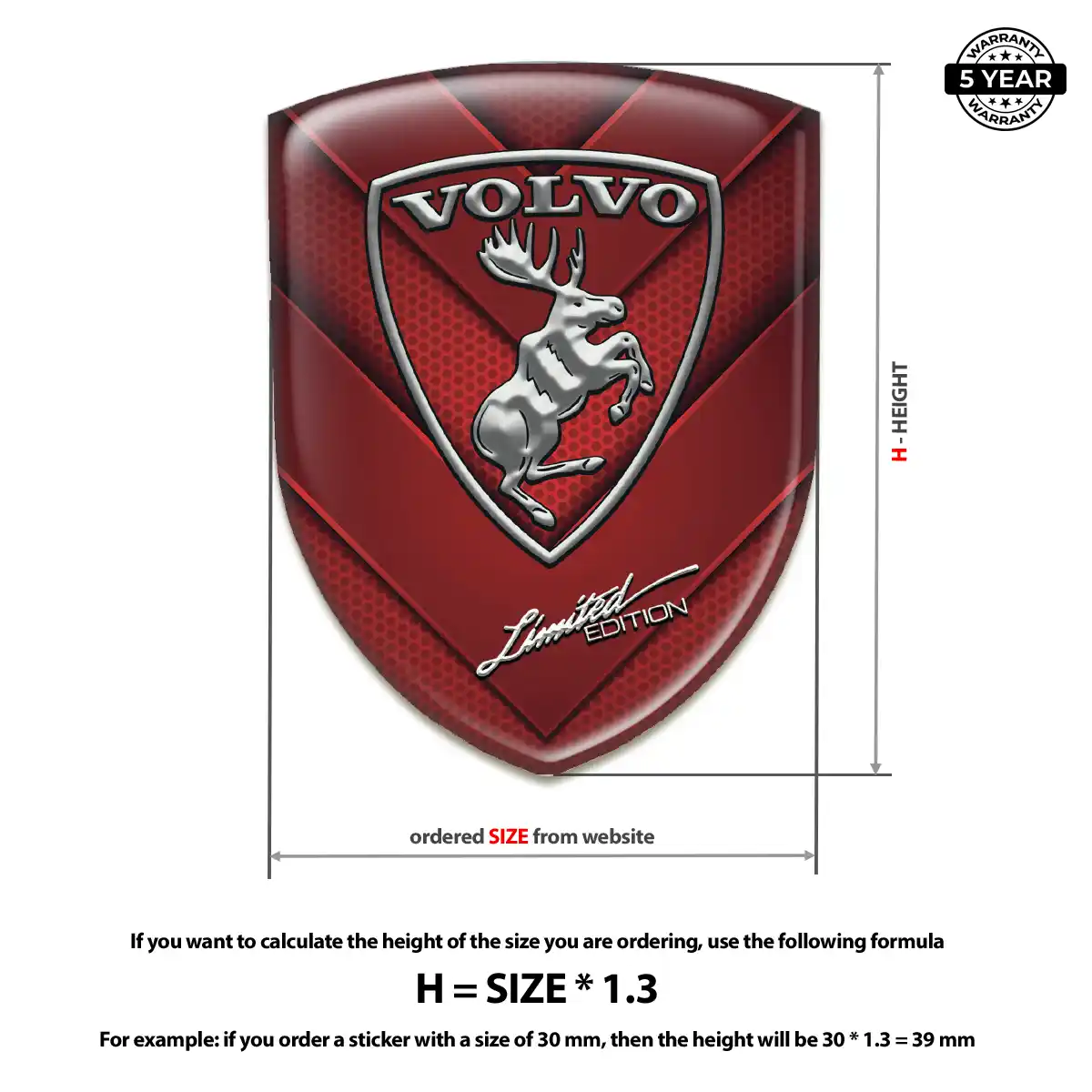 Volvo Domed Logo Sticker Prestige Line