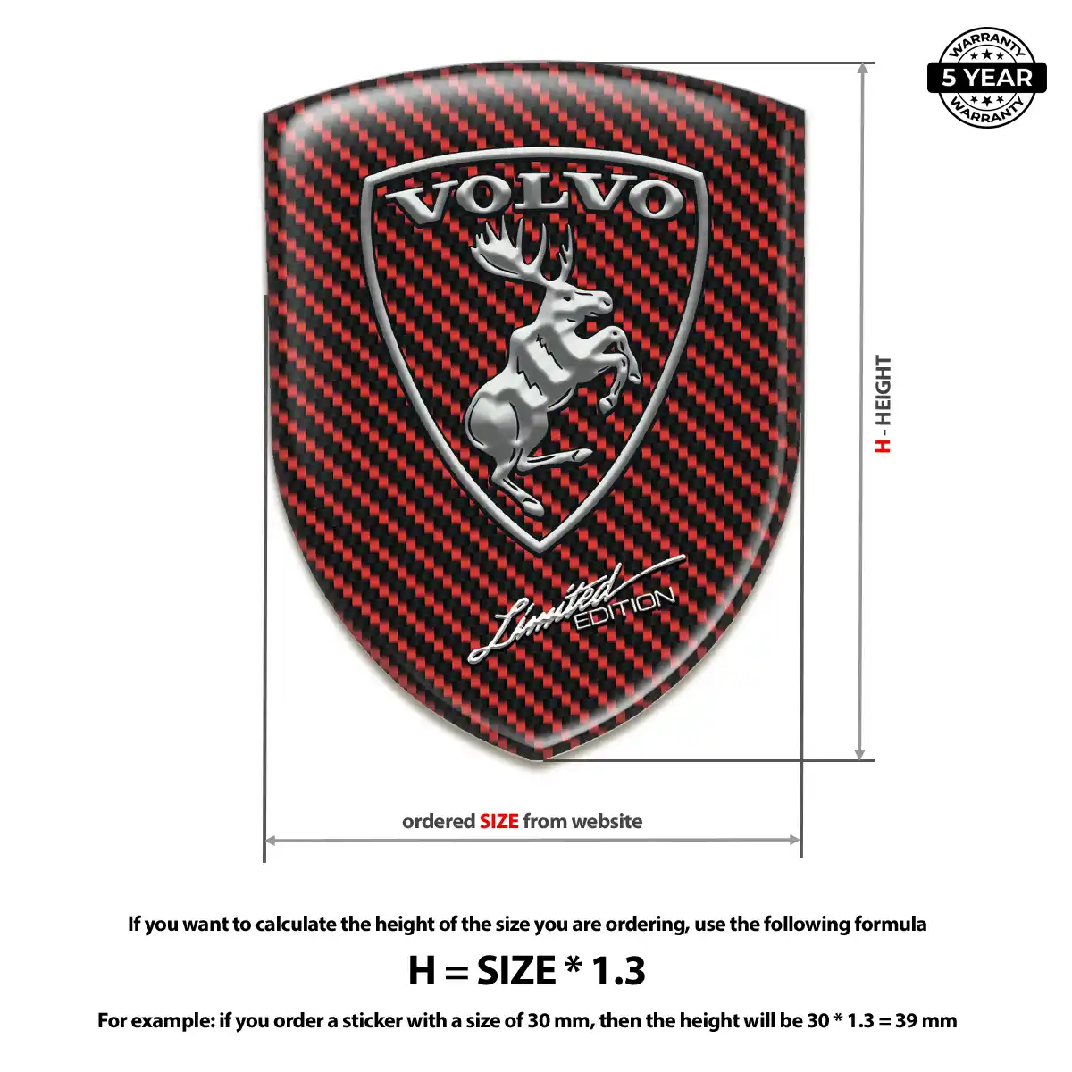 Volvo Domed Logo Sticker Prime Quality