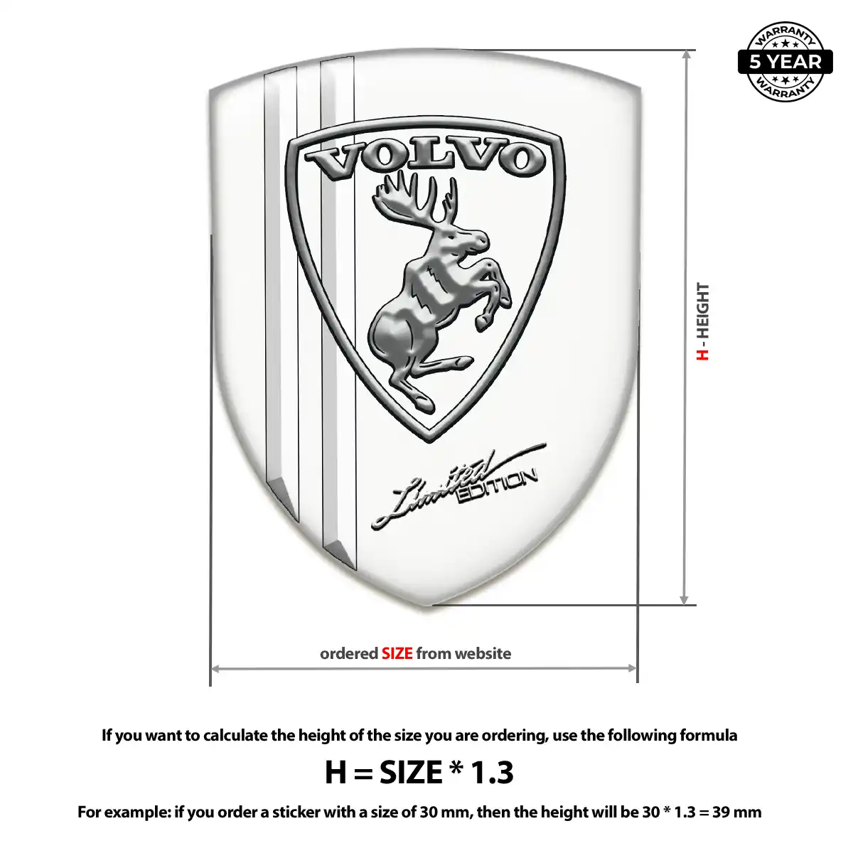 Volvo Domed Logo Sticker Refined Design