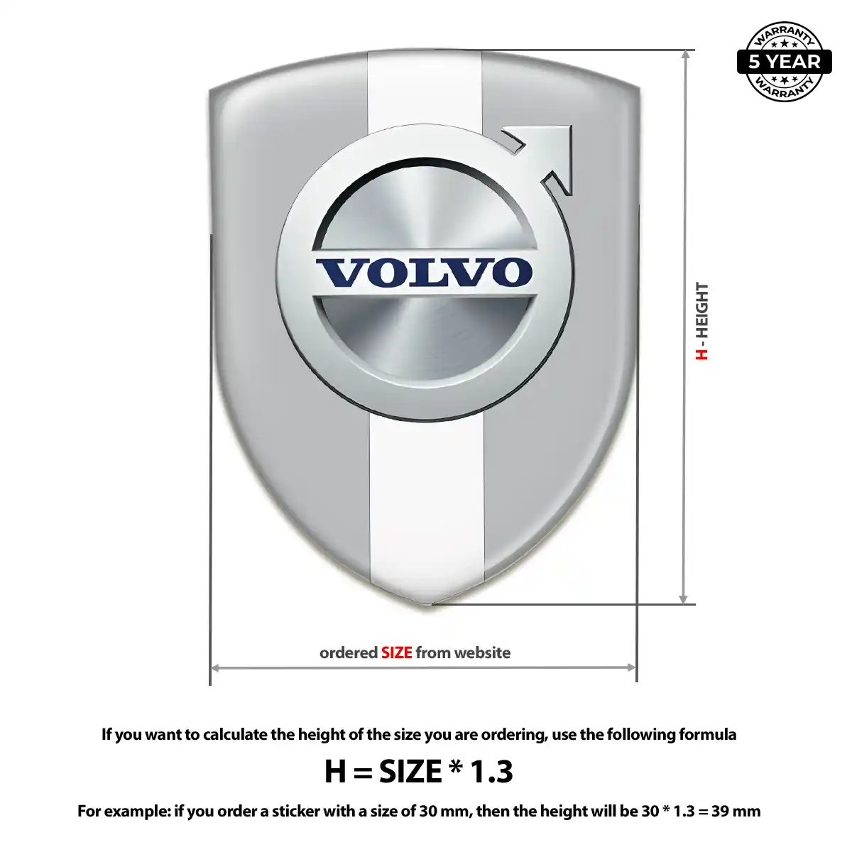 Volvo Domed Logo Sticker Resin Elite
