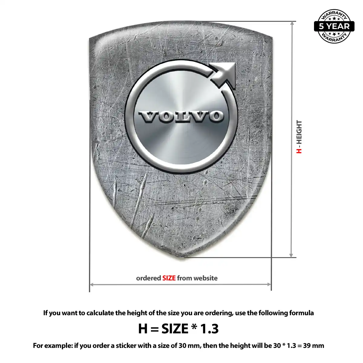 Volvo Domed Logo Sticker Signature Grade
