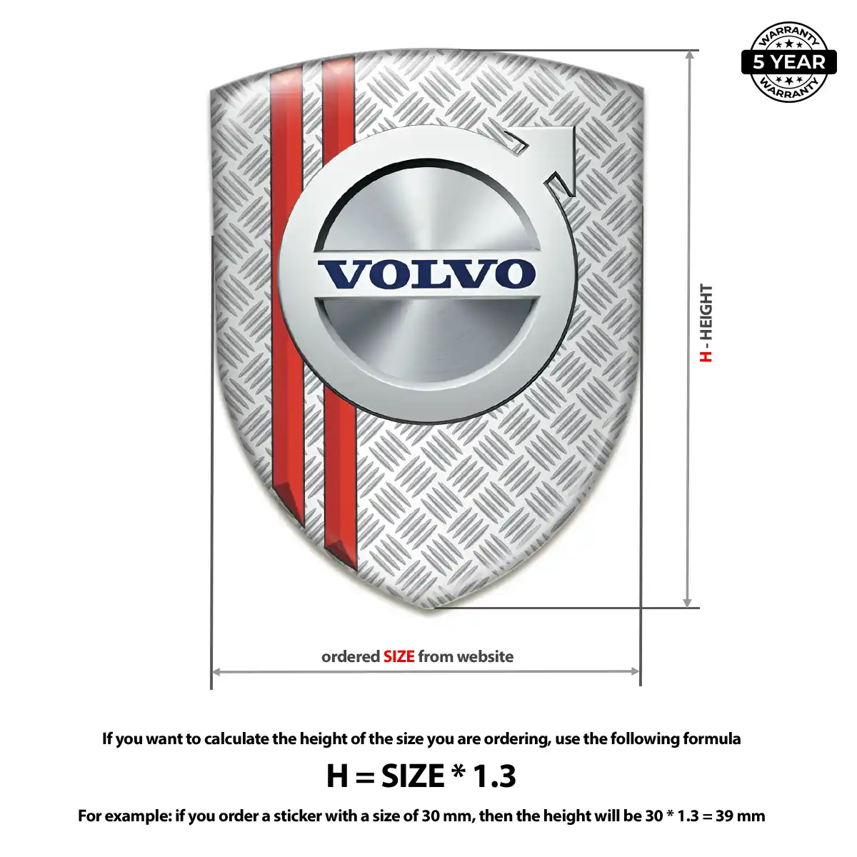 Volvo Domed Logo Sticker Sleek Style