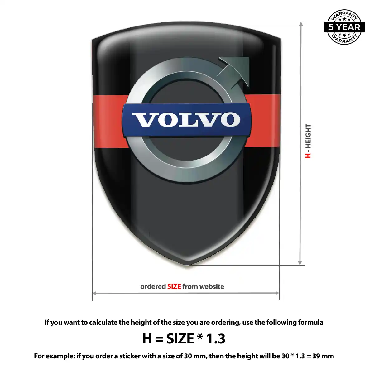 Volvo Emblem Badge Logo Exterior Luxe