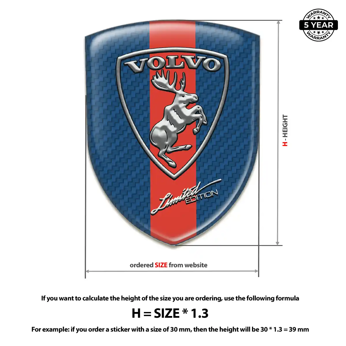 Volvo Emblem Badge Logo Outer Style