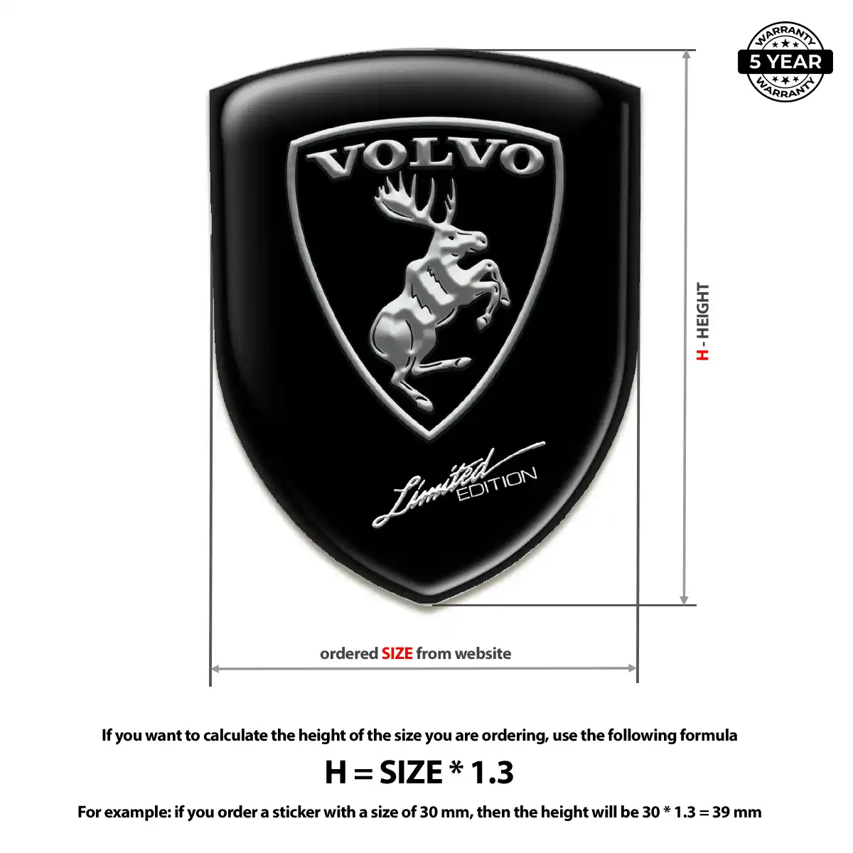 Volvo Emblem Badge Logo Premium Dome