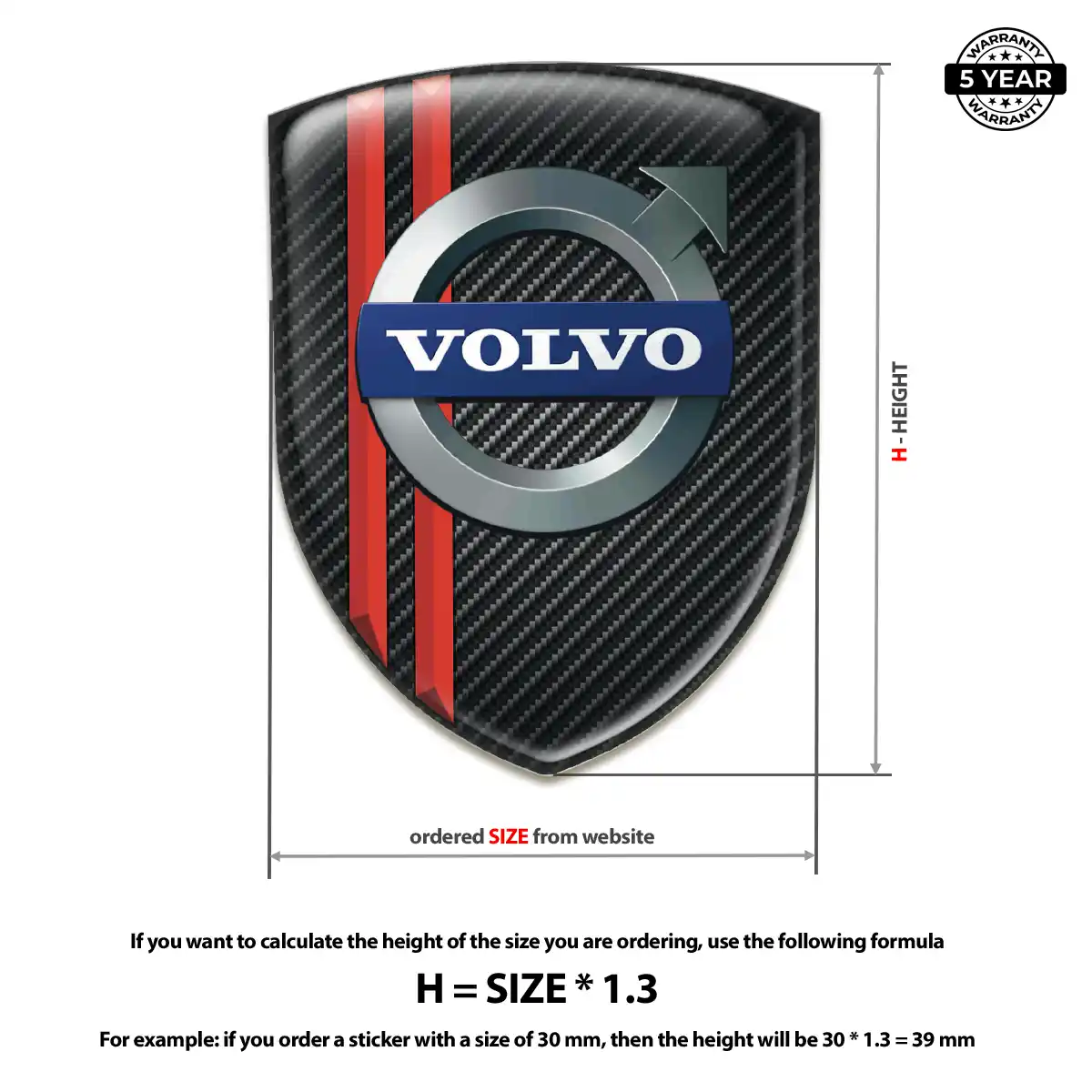 Volvo Emblem Badge Logo Resin Luxe
