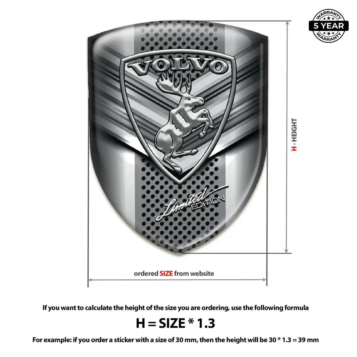 Volvo Emblem Badge Logo Signature Grade