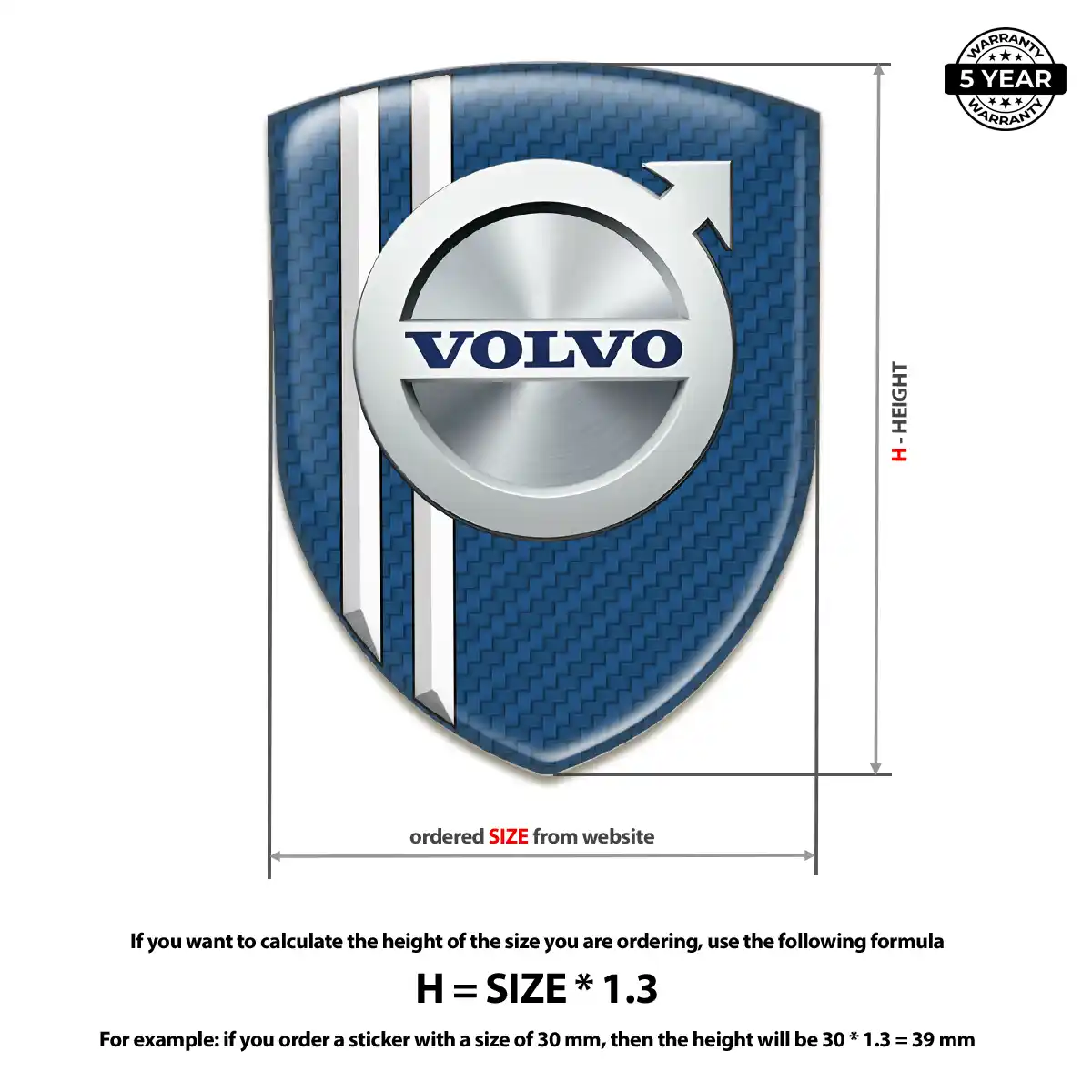 Volvo Emblem Badge Premium Dome