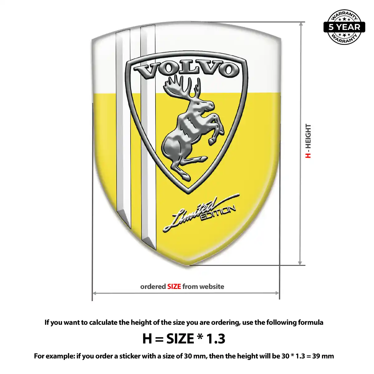 Volvo Emblem Badge Resin Luxe