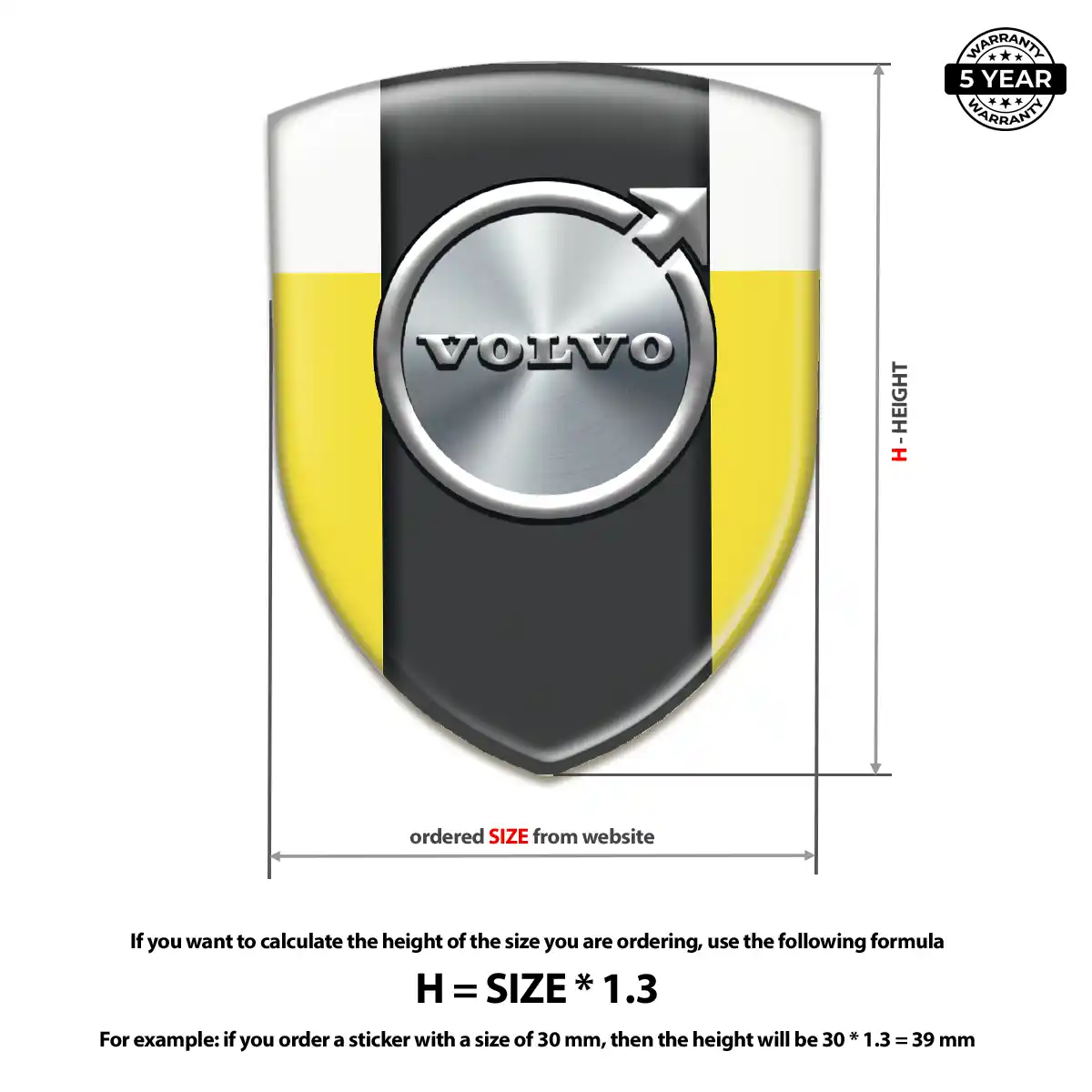 Volvo Emblem Crest Premium Dome