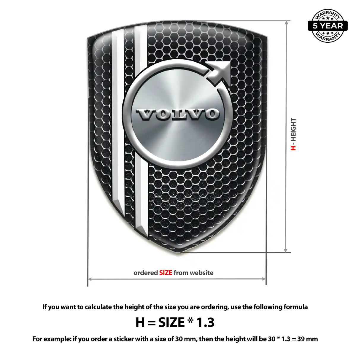 Volvo Emblem Domed Badge Cabin Style