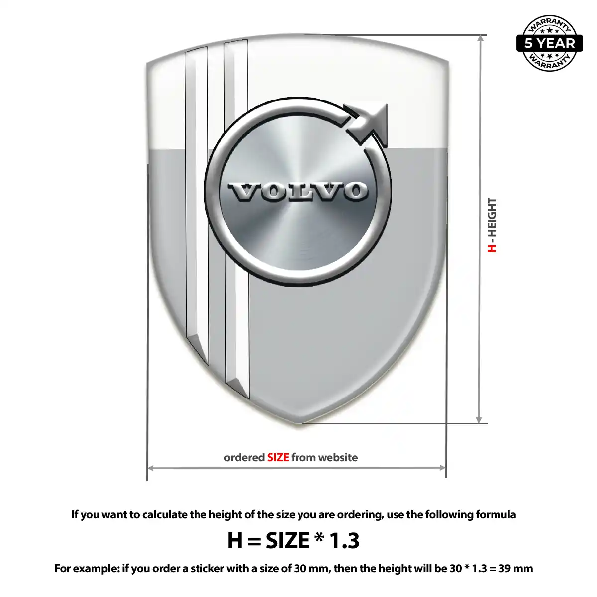 Volvo Emblem Domed Badge Elite Finish