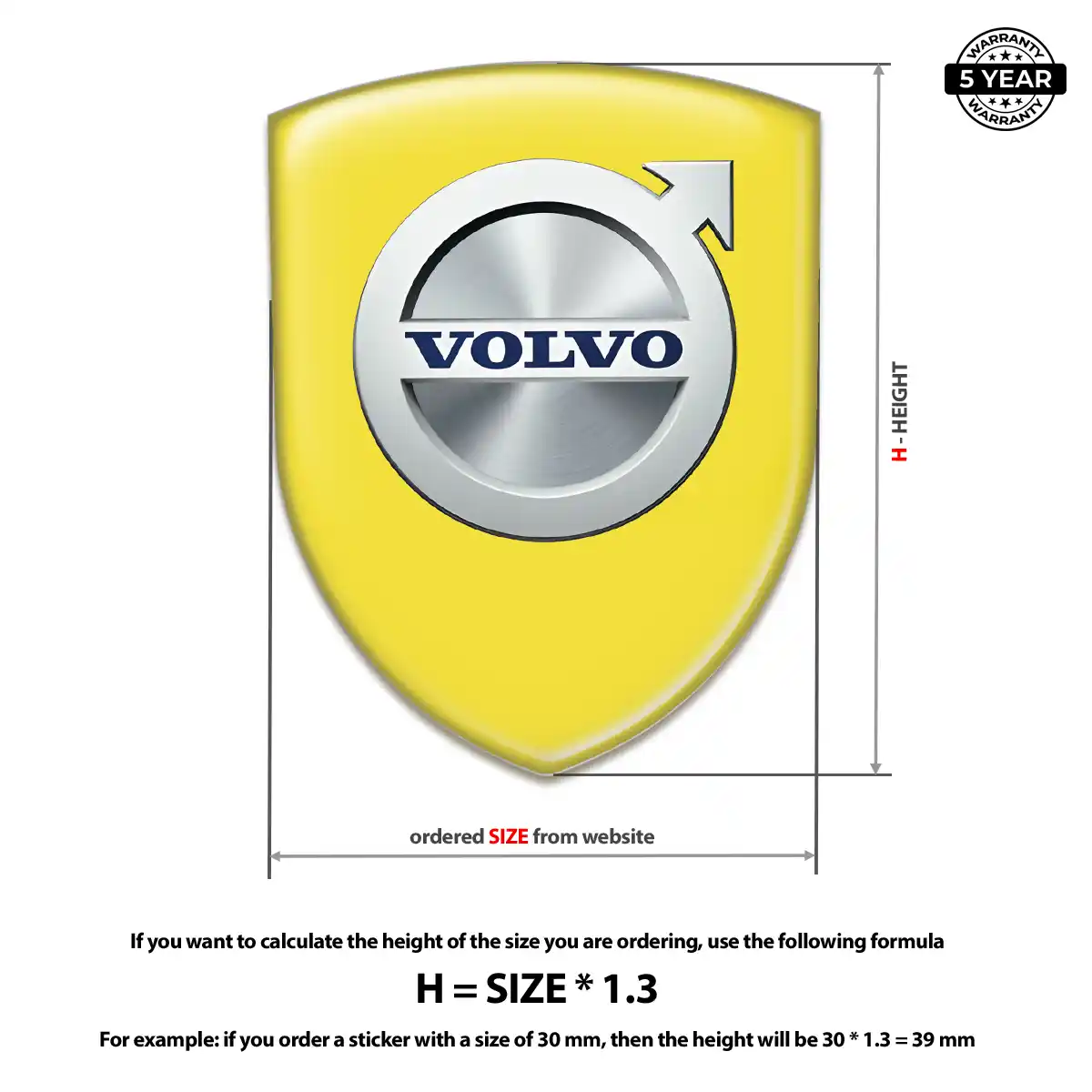 Volvo Emblem Domed Badge Exterior Luxe