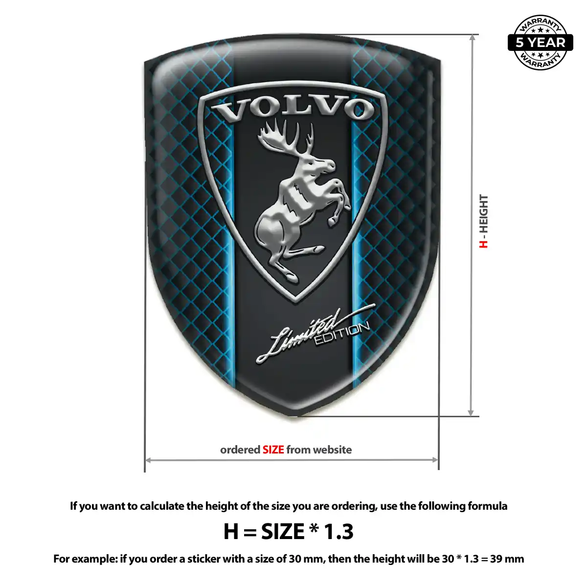 Volvo Emblem Domed Badge Interior Elegance