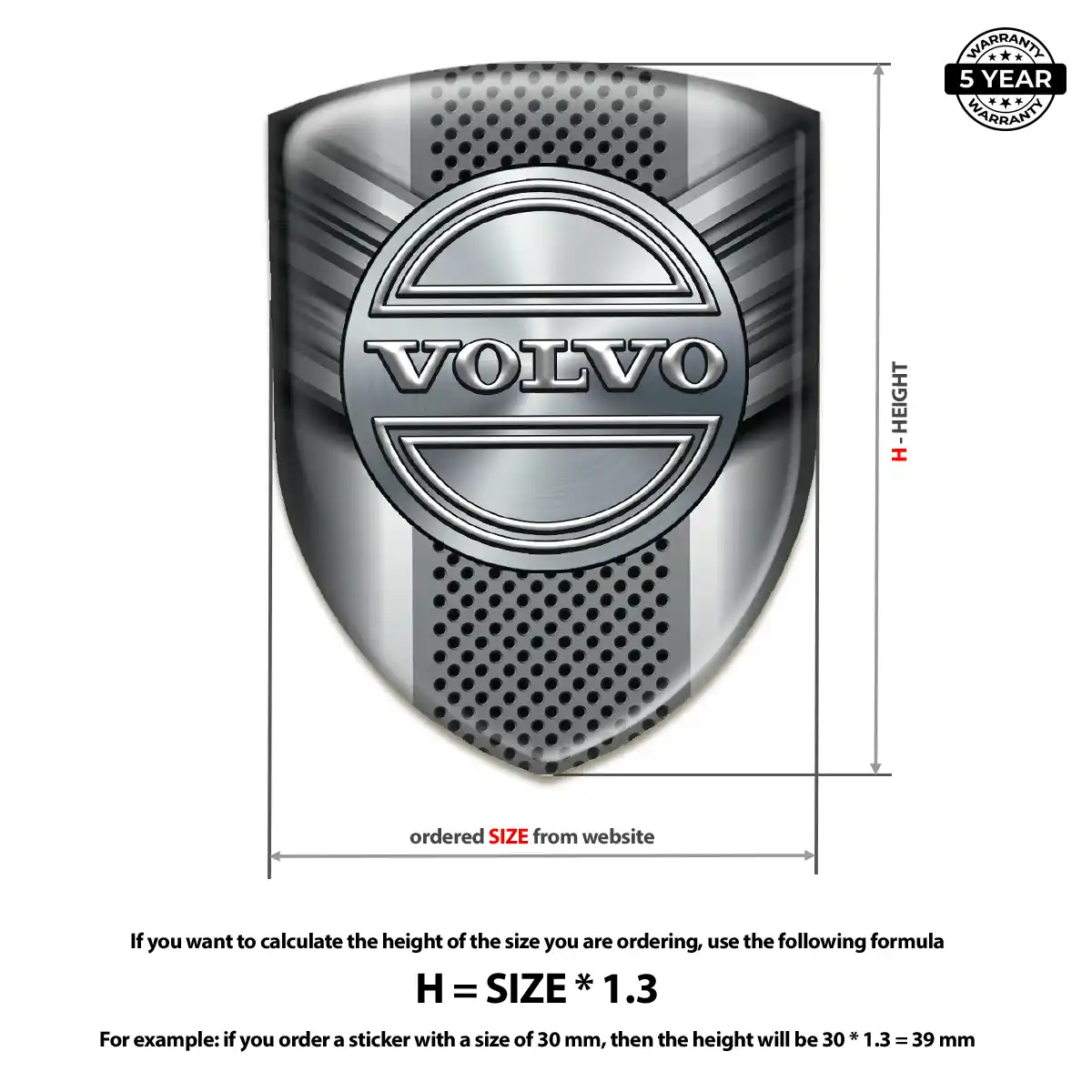 Volvo Emblem Domed Badge Interior Luxe