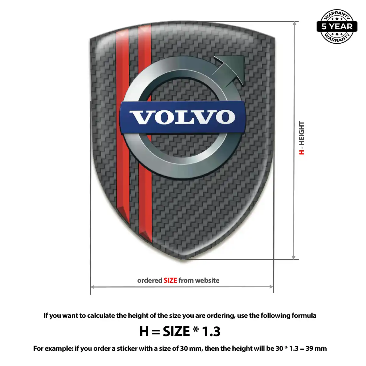 Volvo Emblem Domed Badge Opulent Line