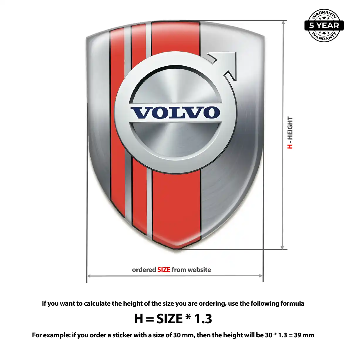Volvo Emblem Domed Badge Prestige Line