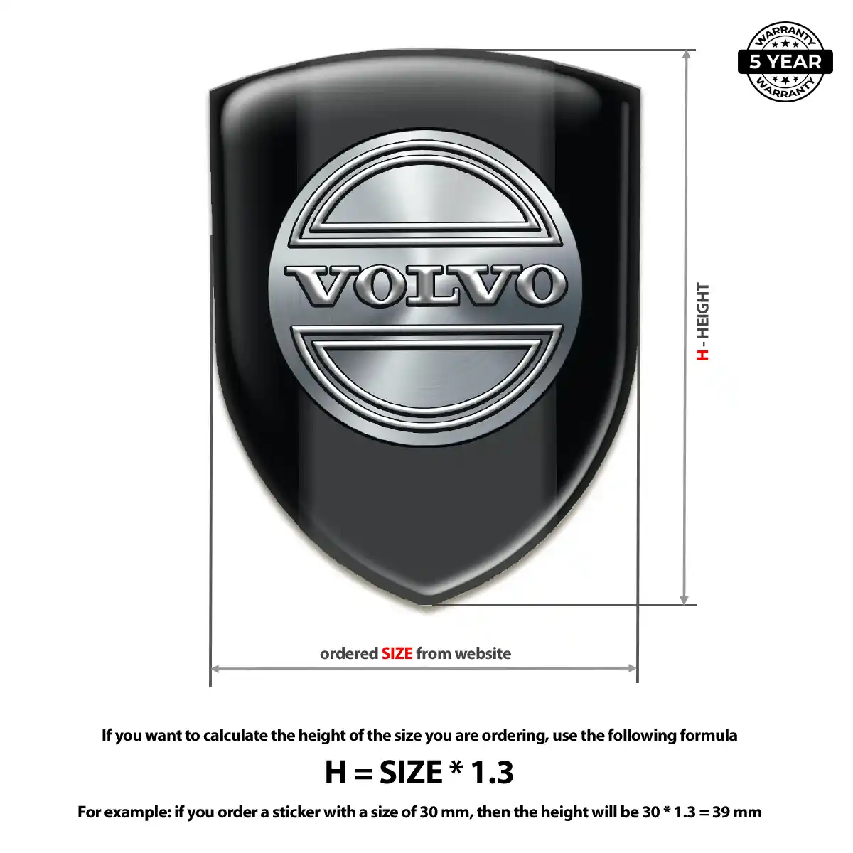 Volvo Emblem Domed Badge Refined Design