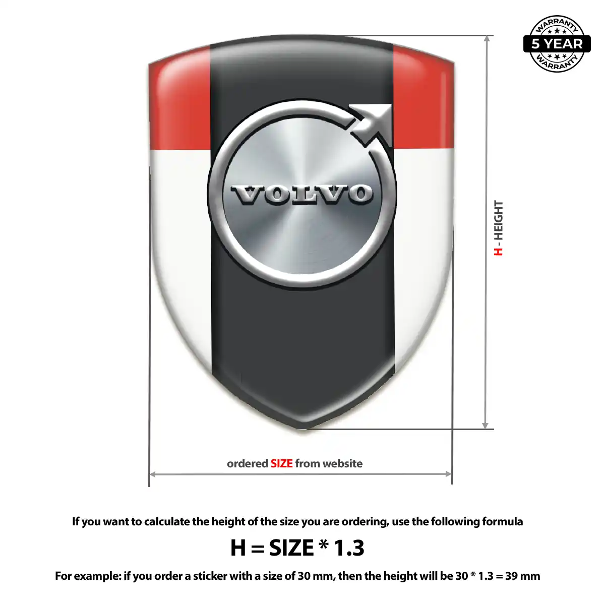 Volvo Emblem Domed Badge Resin Elite