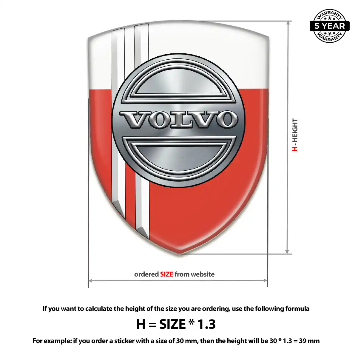 Volvo Emblem Domed Badge Resin Luxe