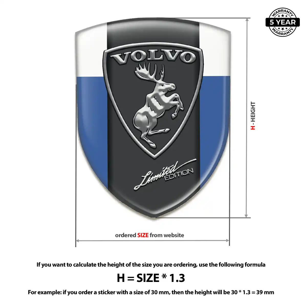 Volvo Emblem Domed Badge Signature Grade