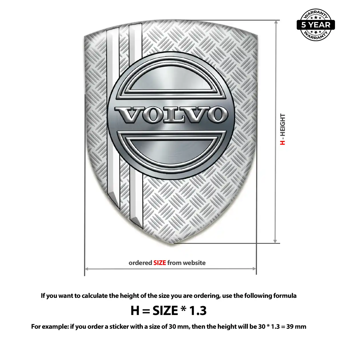 Volvo Emblem Domed Badge Sleek Style