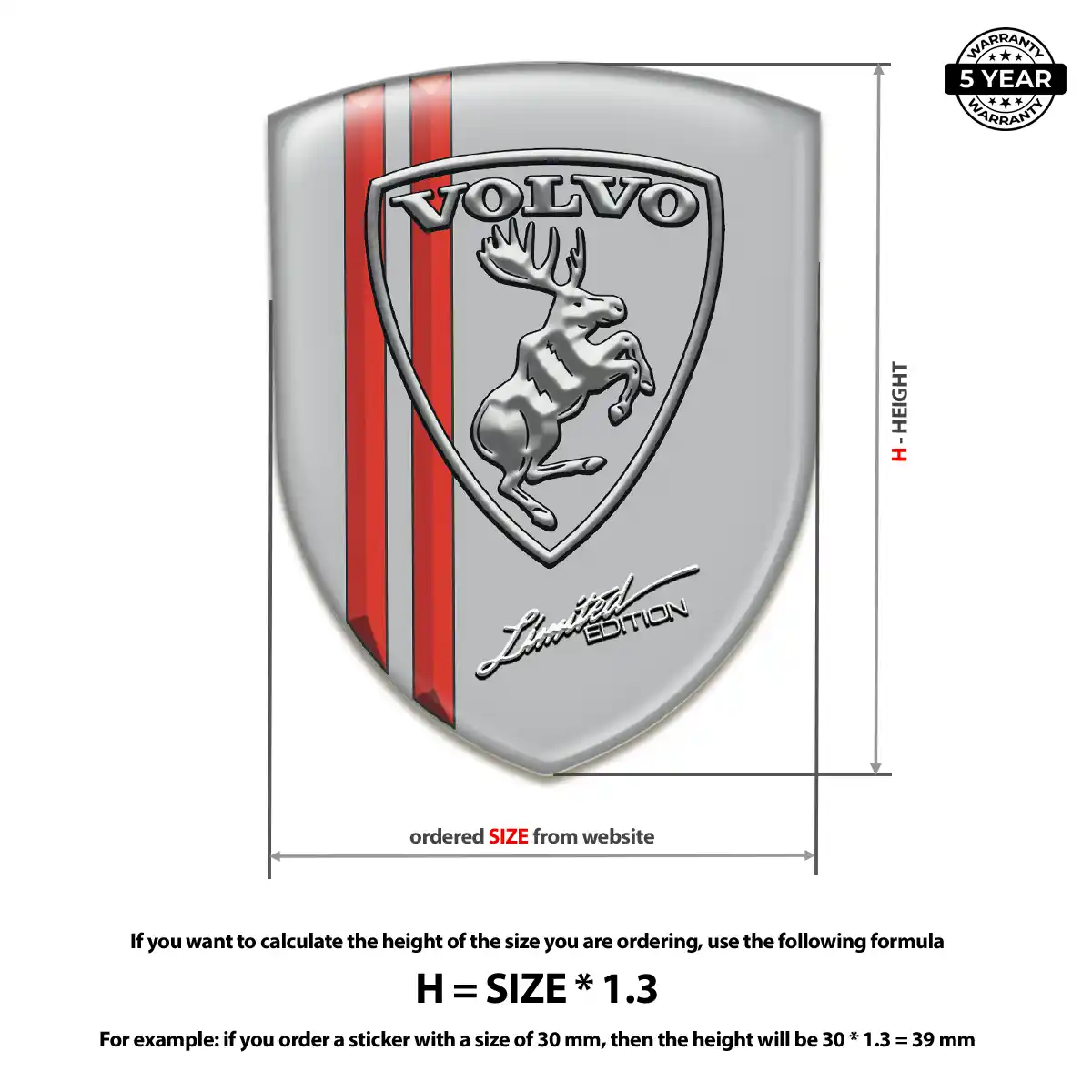 Volvo Emblem Logo Badge Elite Finish