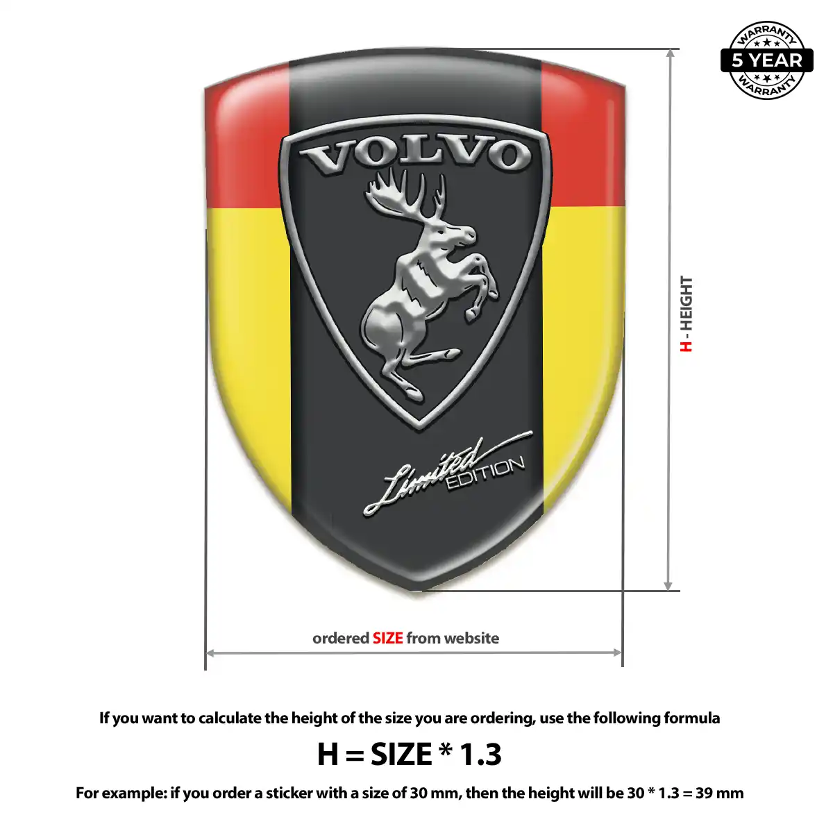Volvo Emblem Logo Badge Outer Style