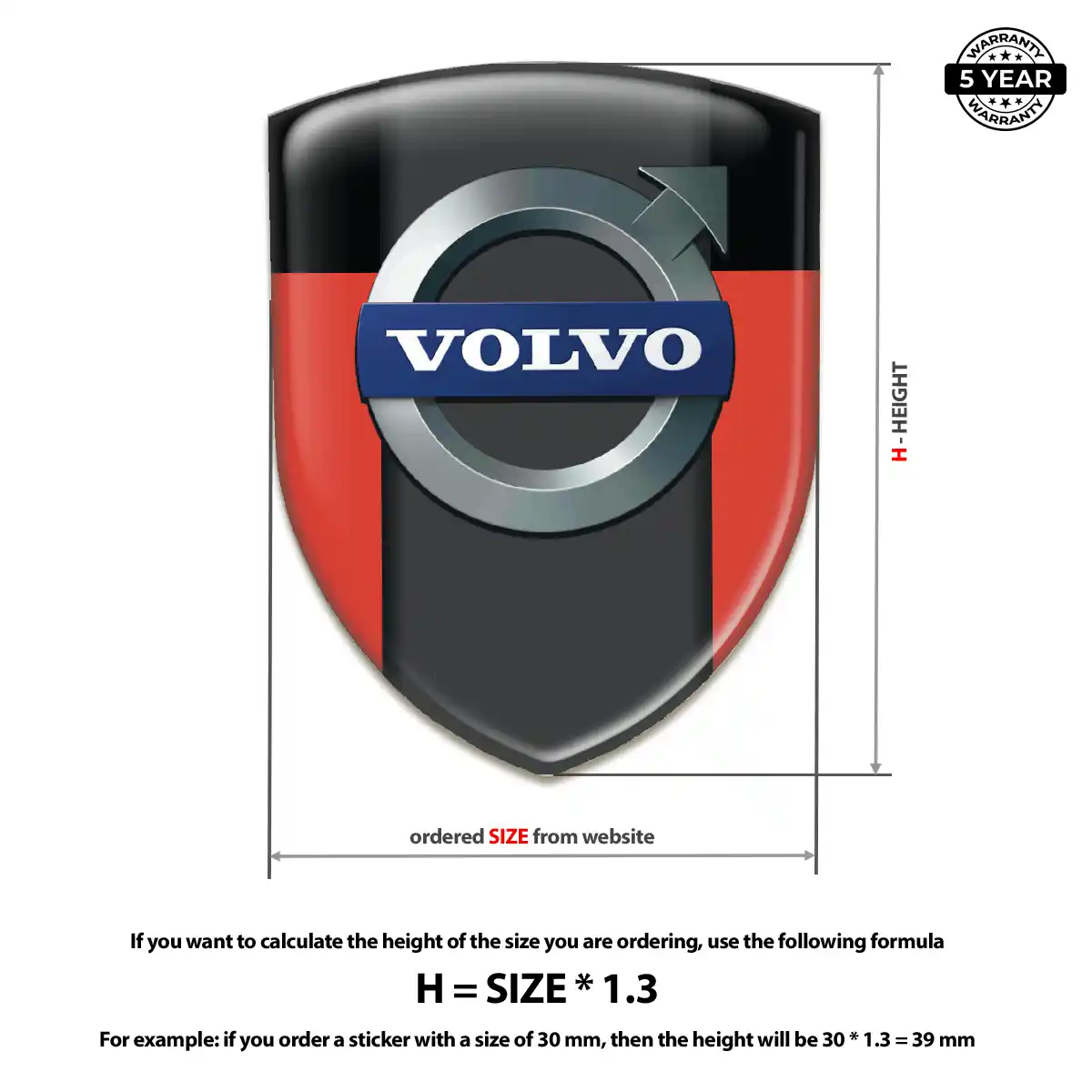 Volvo Emblem Logo Badge Premium Dome