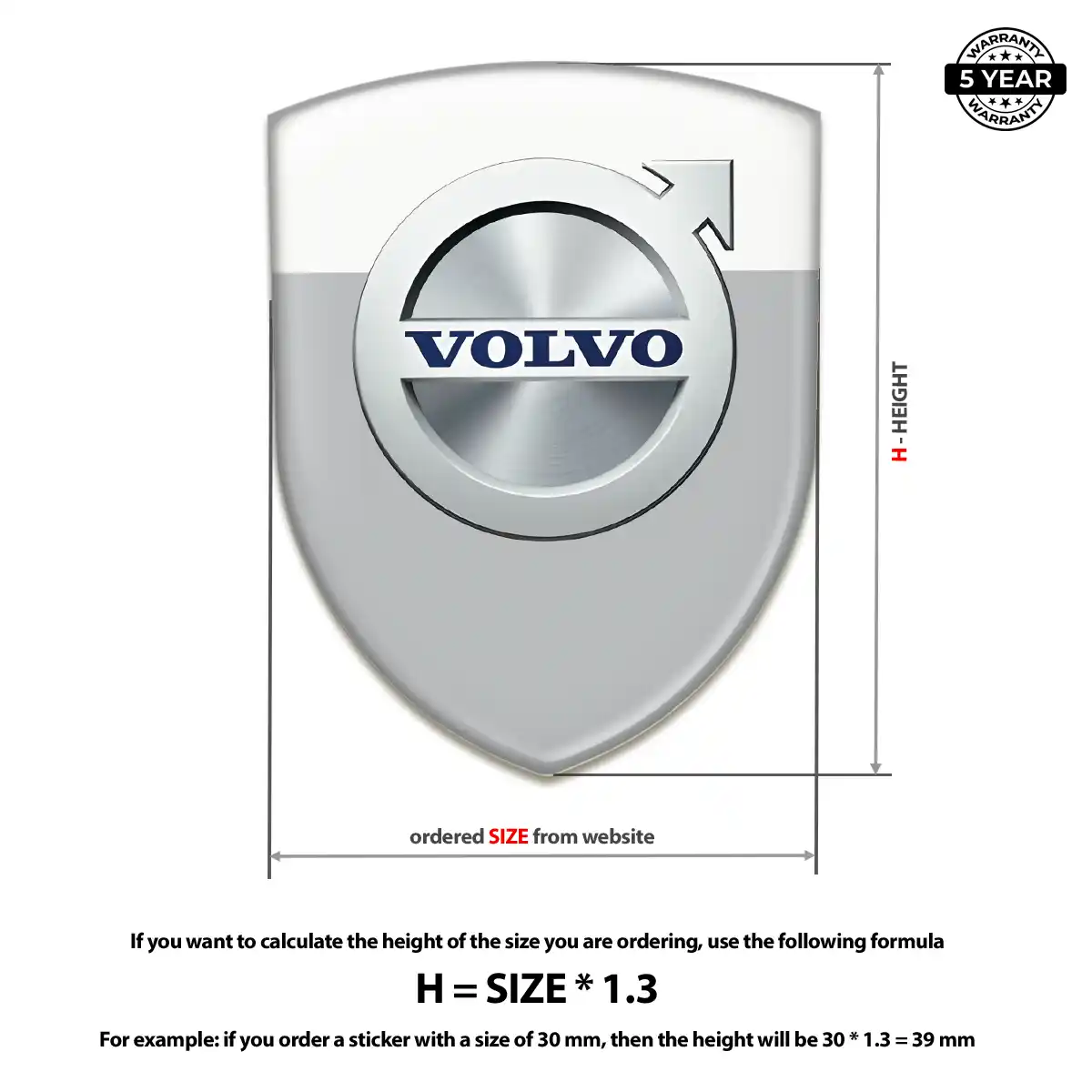 Volvo Emblem Logo Badge Resin Luxe