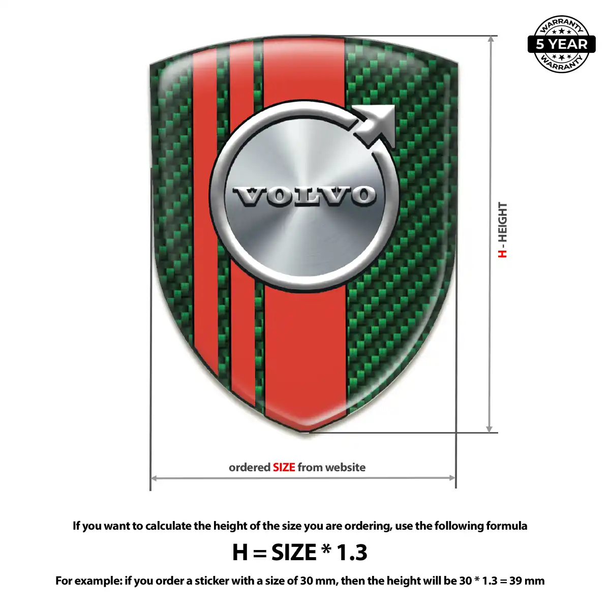 Volvo Emblem Logo Premium Dome