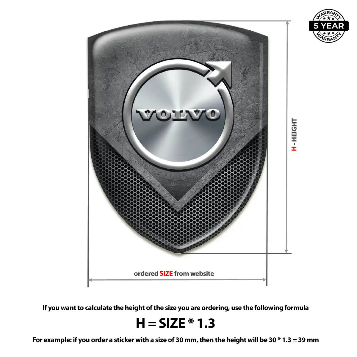 Volvo Emblem Shield Premium Dome