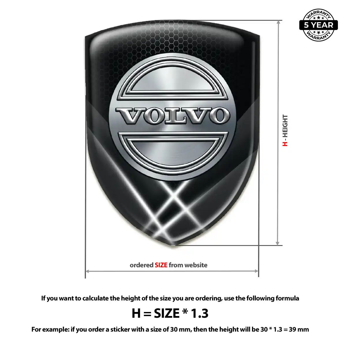 Volvo Emblem Shield Resin Luxe