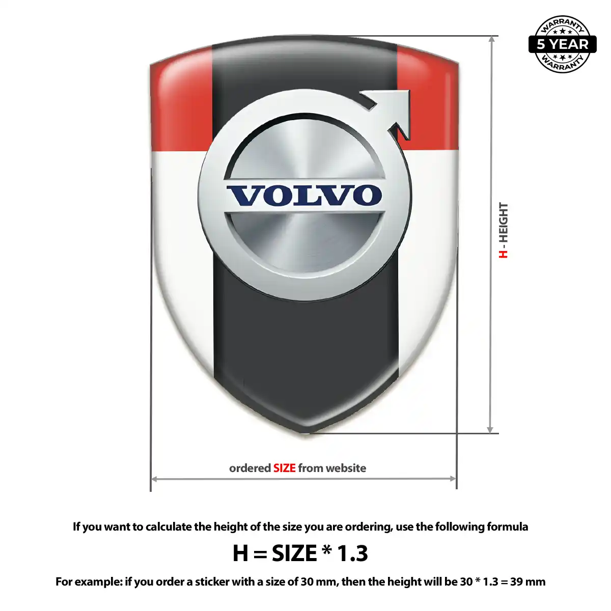 Volvo Epoxy Domed Sticker Cabin Style