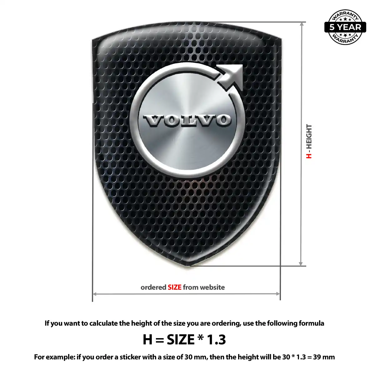 Volvo Epoxy Domed Sticker Elite Finish
