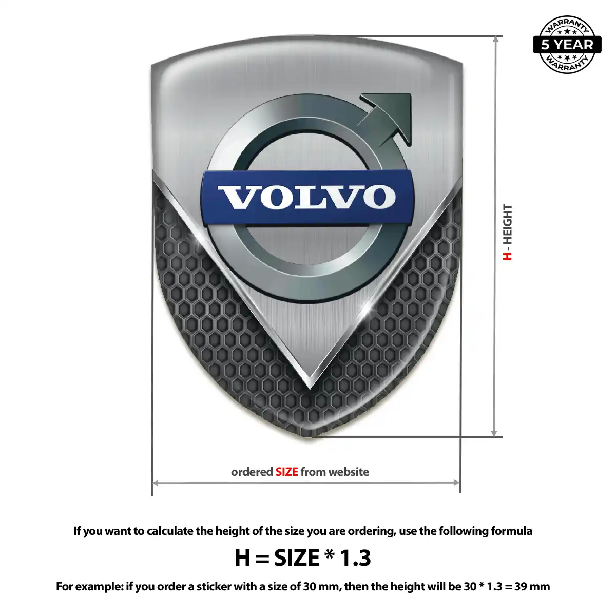 Volvo Epoxy Domed Sticker Interior Luxe